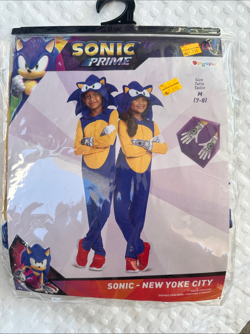 Sonic Kids, Official Sonic Prime Character Hooded Costume NEW M7/8